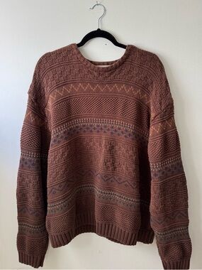 Vintage 80s Banana Republic Safari Travel Sweater Australia Southwestern Large